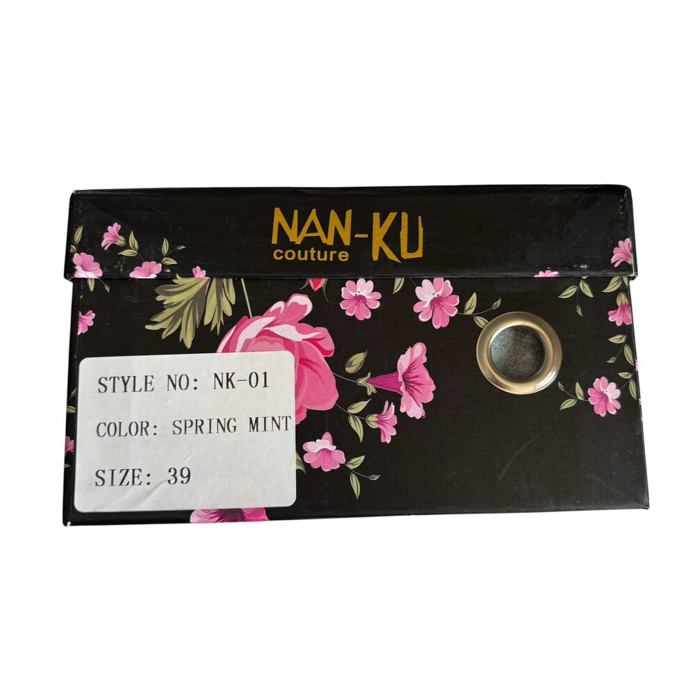 NAN-KU Couture Cruise Spring Mint Hi-Top Studded Embellished Sneakers sz 39 NEW - Picture 8 of 10